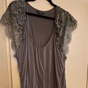 Lane Bryant Olive Green Lace Shirt SZ 26/28